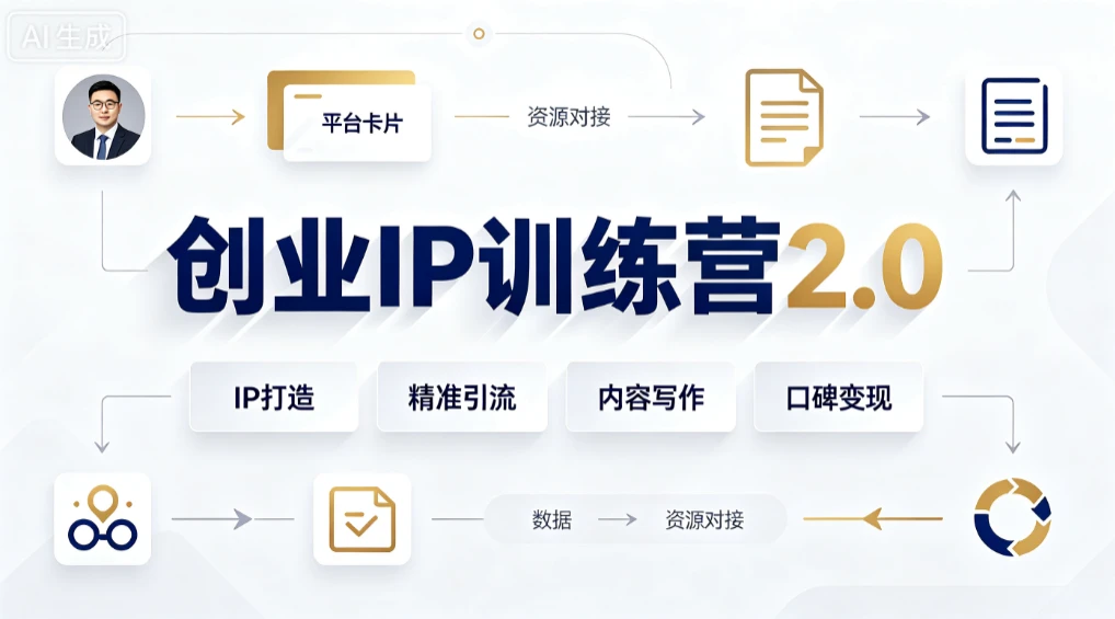 【精】创业IP训练营2.0|创业IP全阶打造、多平台矩阵精准引流、高转化内容写作、项目资源对接与口碑变现闭环课程-归山创客