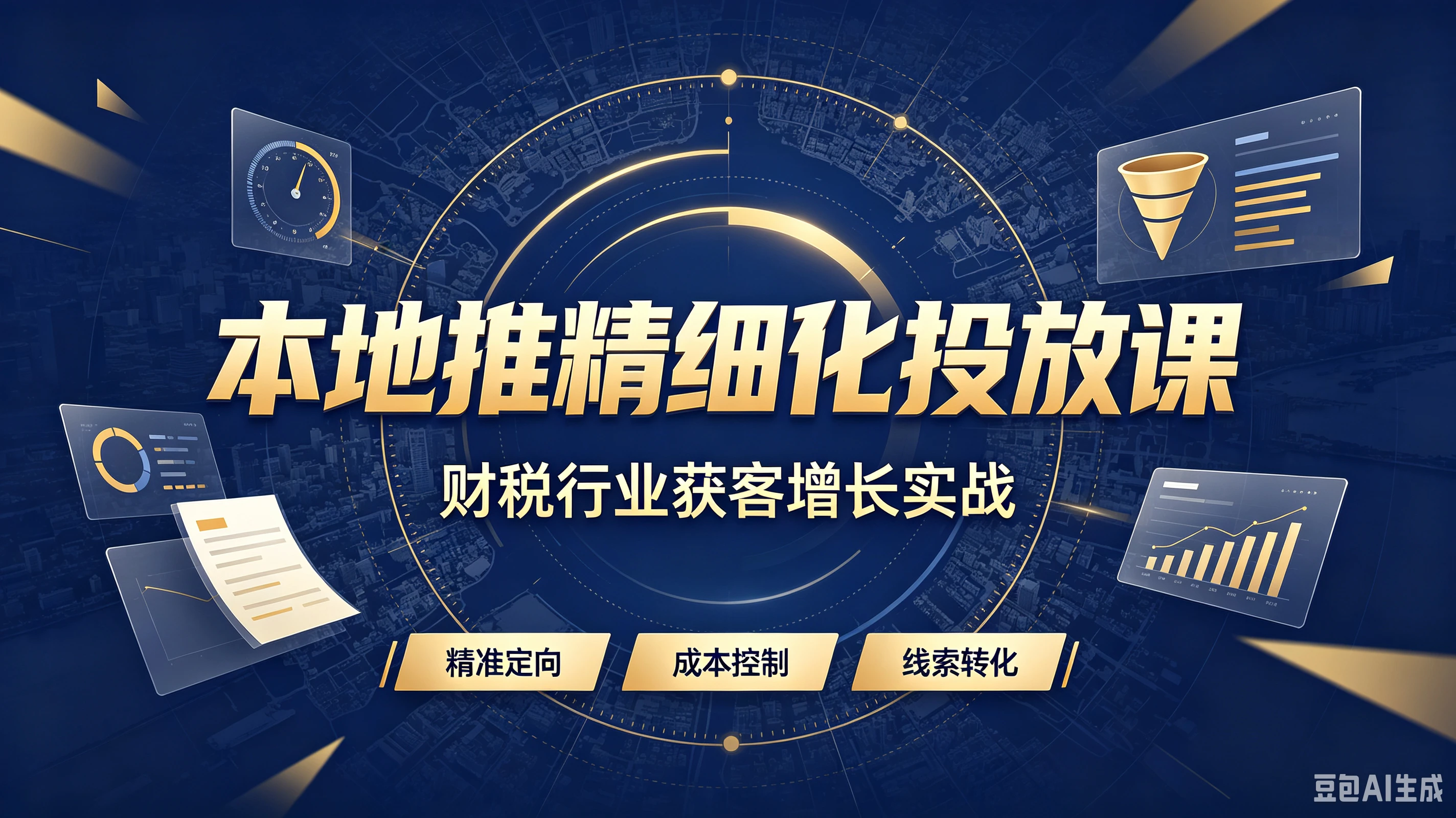 【精】本地推精细化投放课，财税行业获客增长实战，精准定向、成本控制、线索转化-归山创客