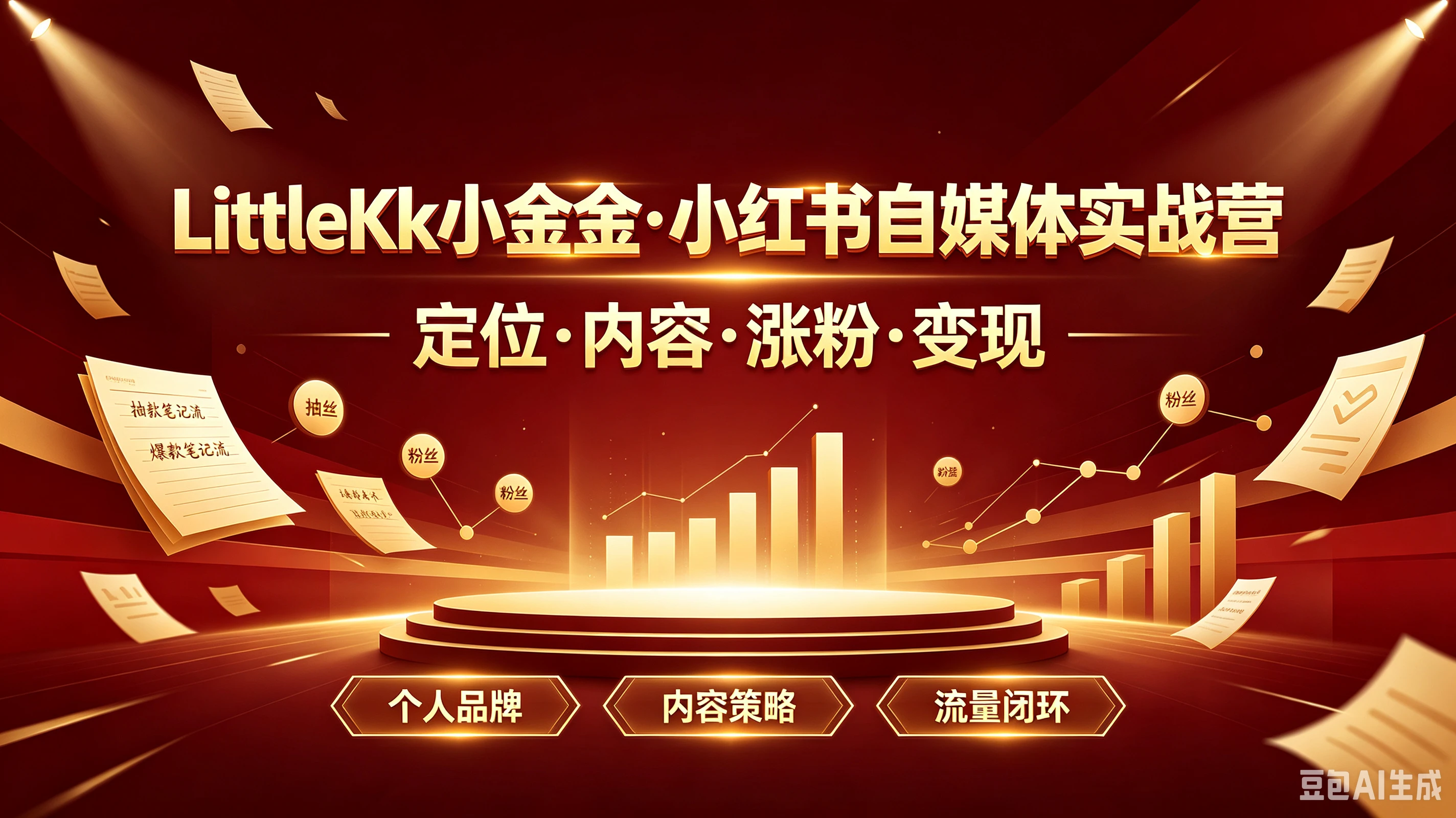 【精】LittleKk小金金·小红书自媒体实战营一定位·内容·涨粉·变现，个人品牌、内容策略、流量闭环-归山创客