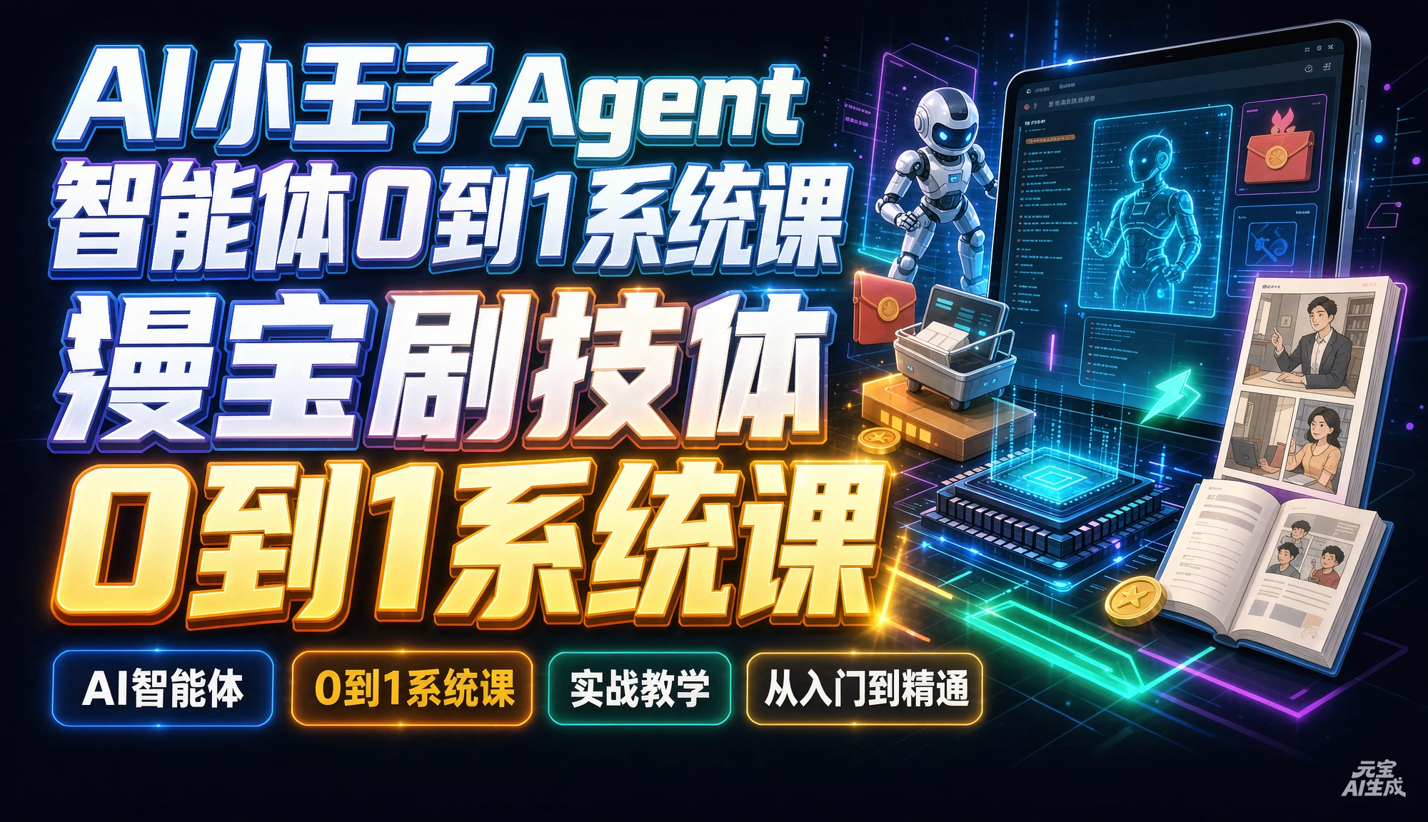 【精】AI小王子Agent智能体0到1系统课，AI智能体实战教学从入门到精通-归山创客