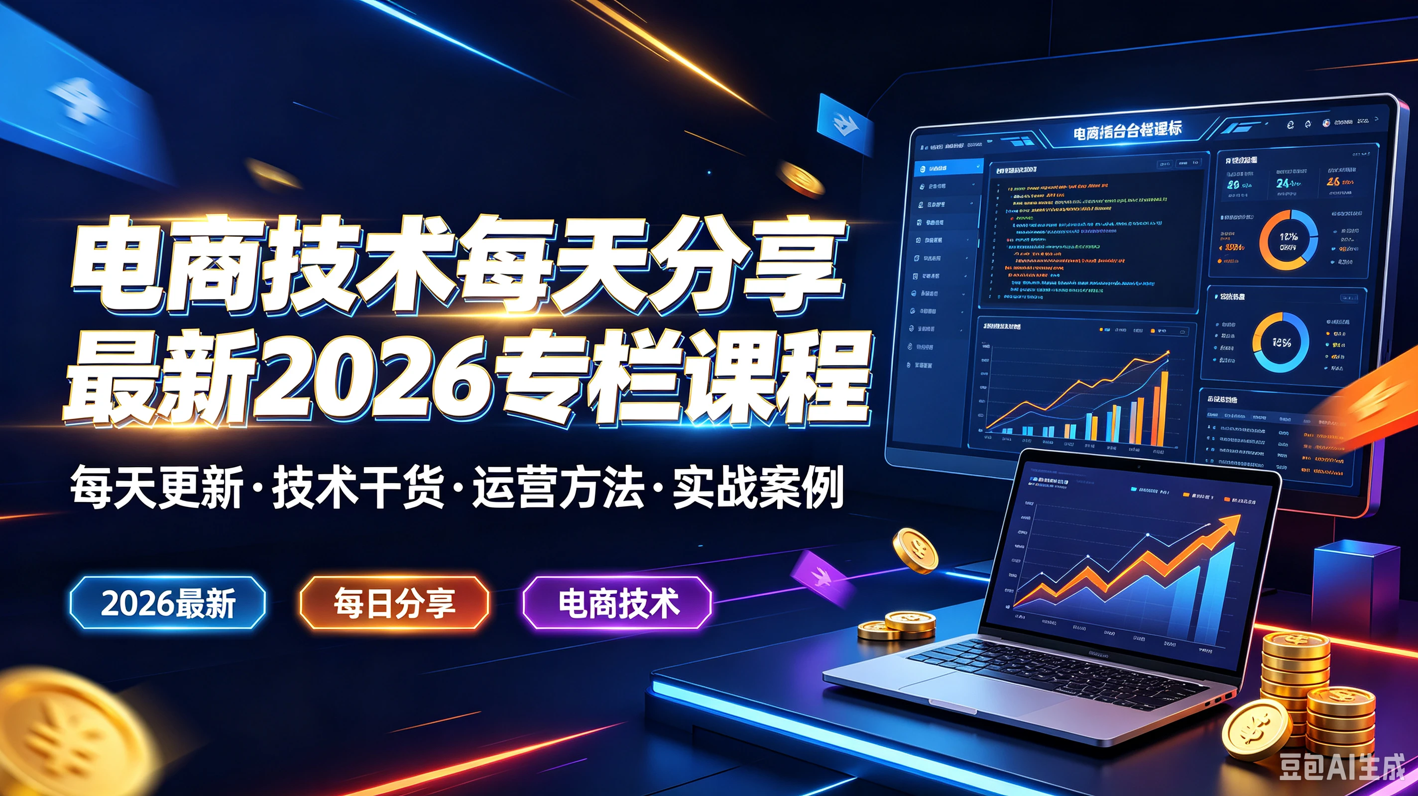【精】电商技术每天分享最新2026专栏课程，每天更新·技术干货·运营方法·实战案例，2026最新、每日分享、电商技术-归山创客
