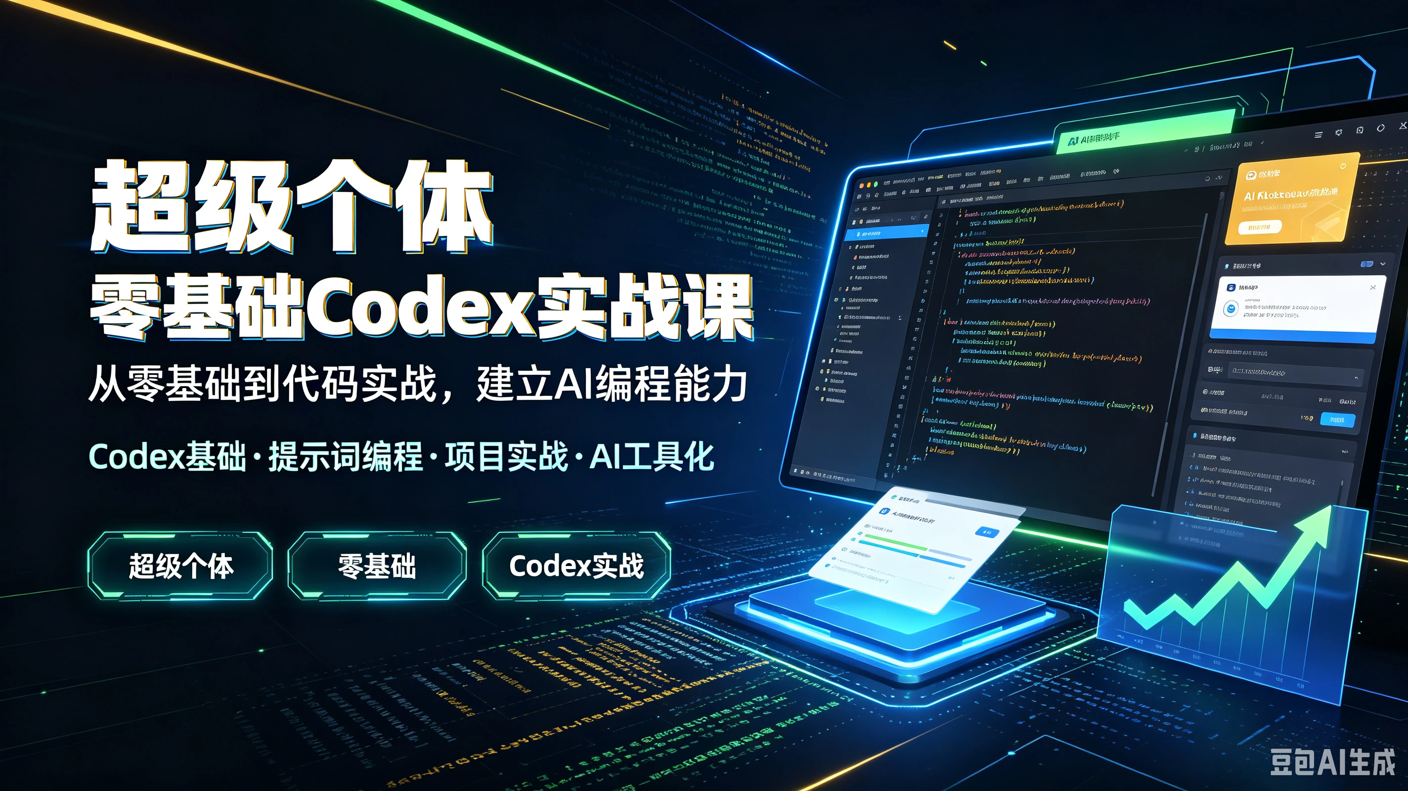 【精】超级个体零基础Codex实战课，从零基础到代码实战，建立AI编程能力，Codex基础·提示词编程·项目实战·AI工具化-归山创客