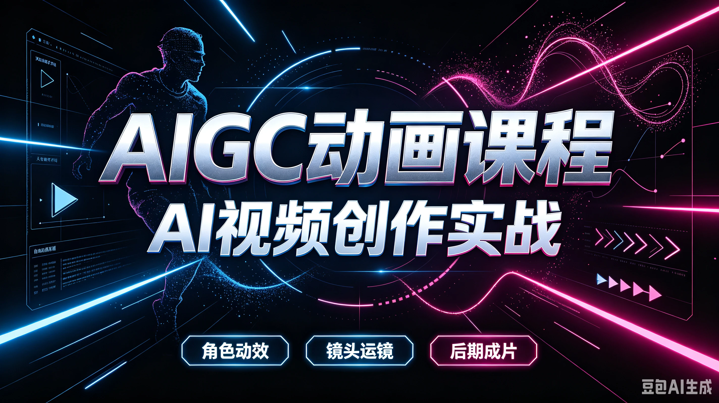 【精】AIGC动画课程，AI视频创作实战，角色动效、镜头运镜、后期成片-归山创客