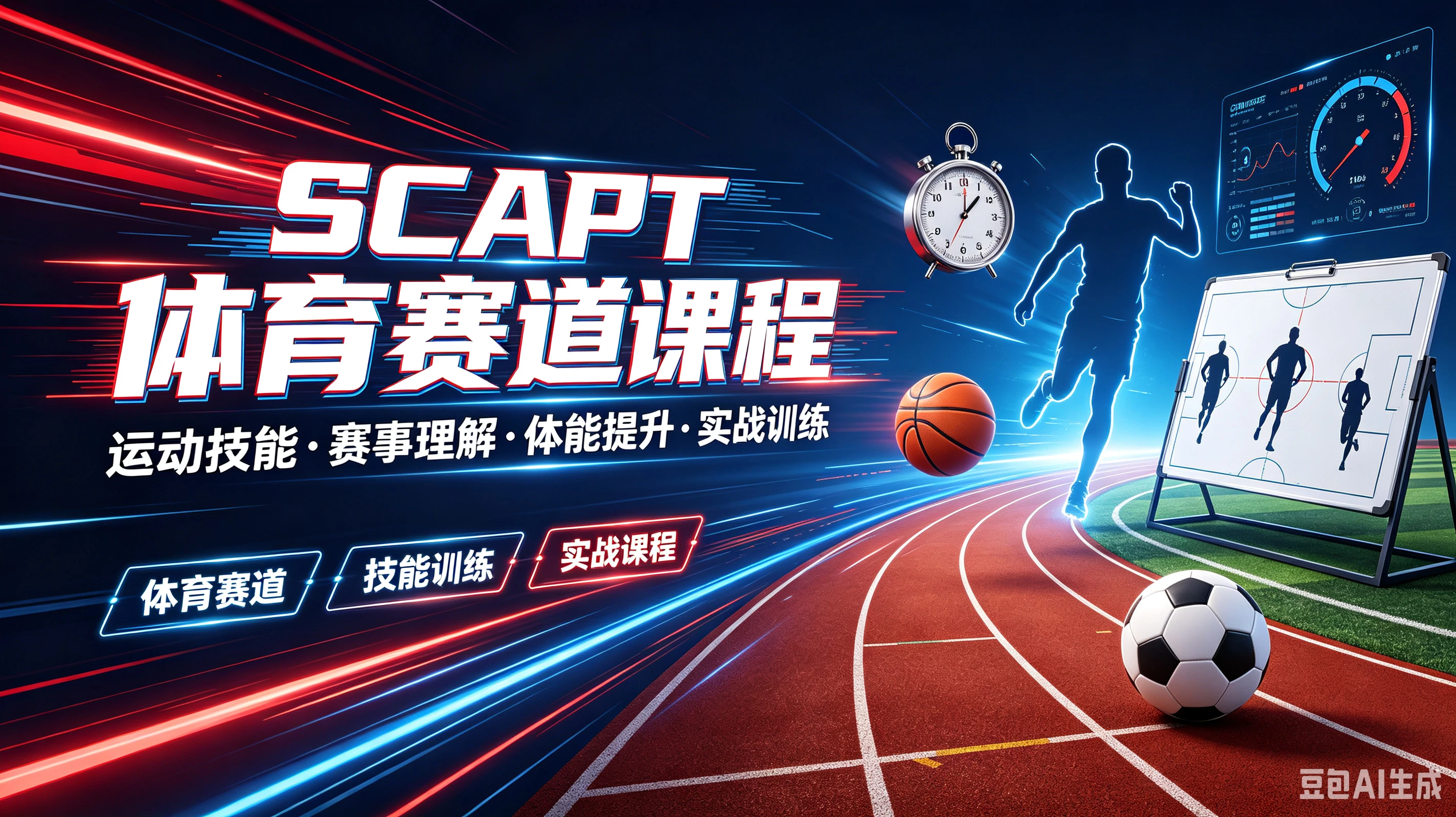 【精】SCAPT体育赛道课程，运动技能·赛事理解·体能提升·实战训练，技能训练、实战课程、体育赛道-归山创客