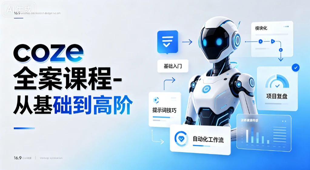 【精】coze全案课程-从基础到高阶，零基础扫盲到高阶精通，智能体创建+工作流搭建全链路-归山创客