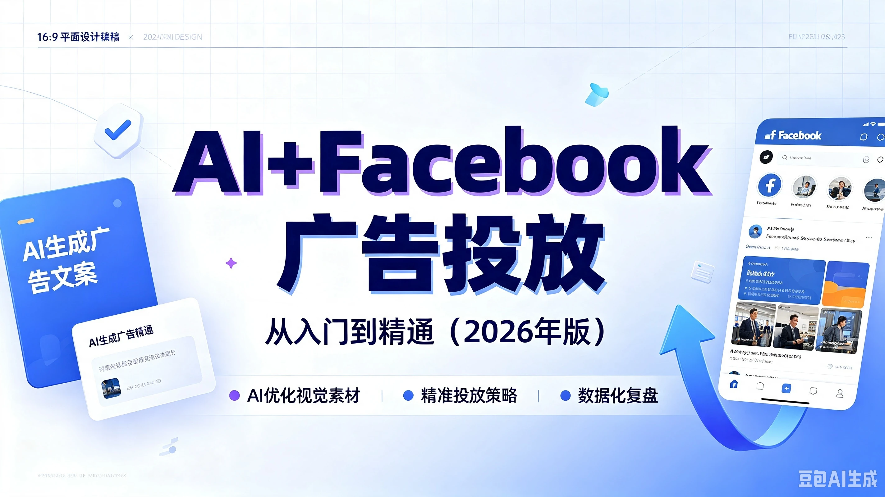 【精】AI+Facebook广告投放，从入门到精通（2026年版），AI优化视觉素材、精准投放策略、数据化复盘-归山创客