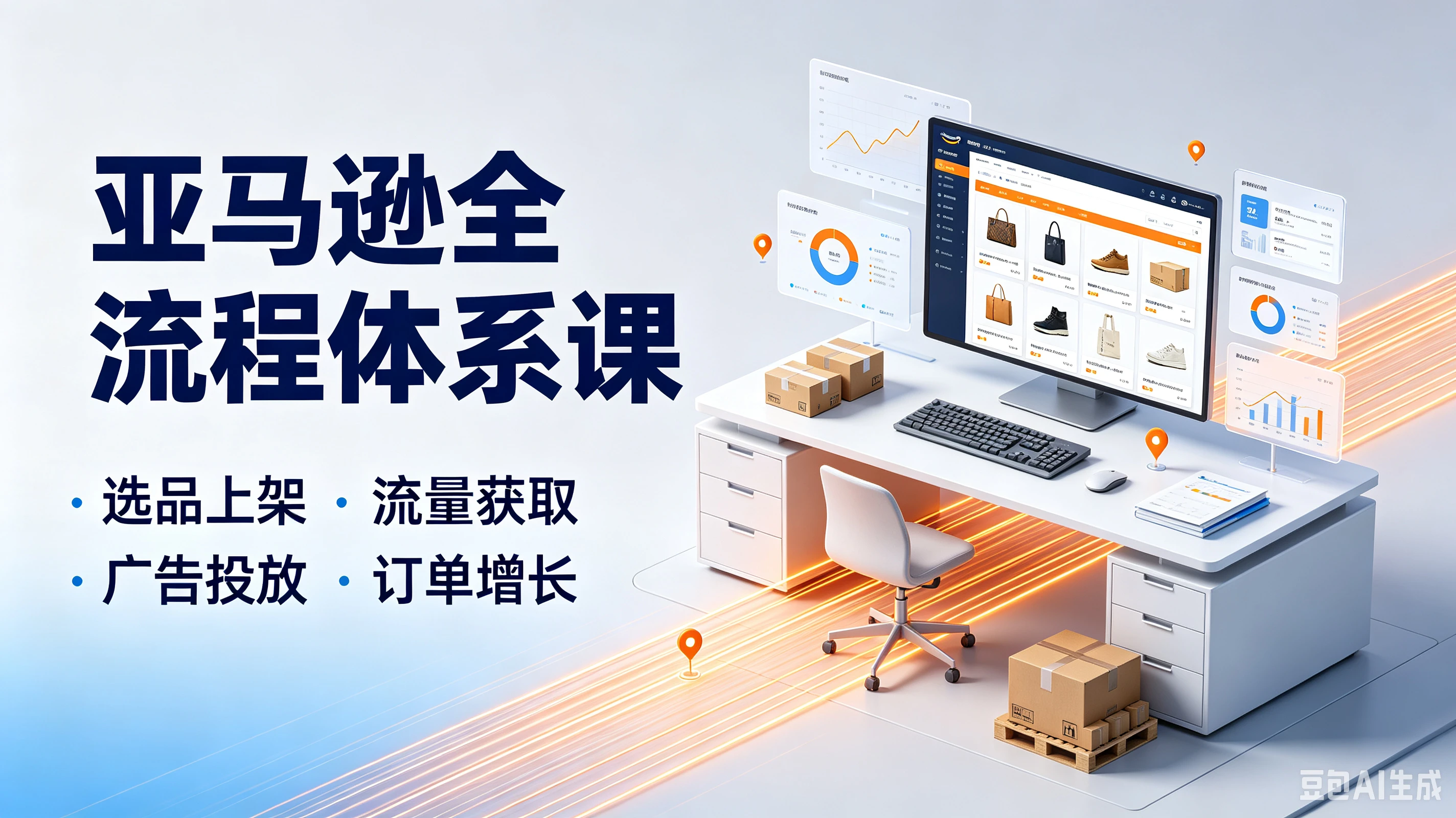 【精】亚马逊全流程体系课,选品上架·流量获取广告投放·订单增长-归山创客