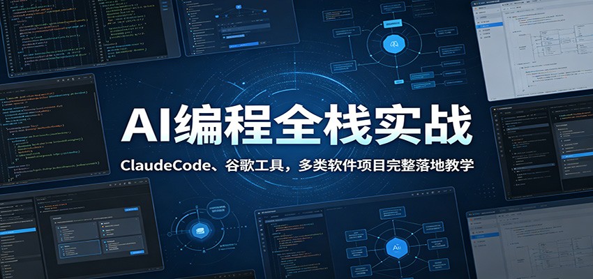 AI编程全栈实战：ClaudeCode、谷歌工具，多类软件项目完整落地教学-归山创客