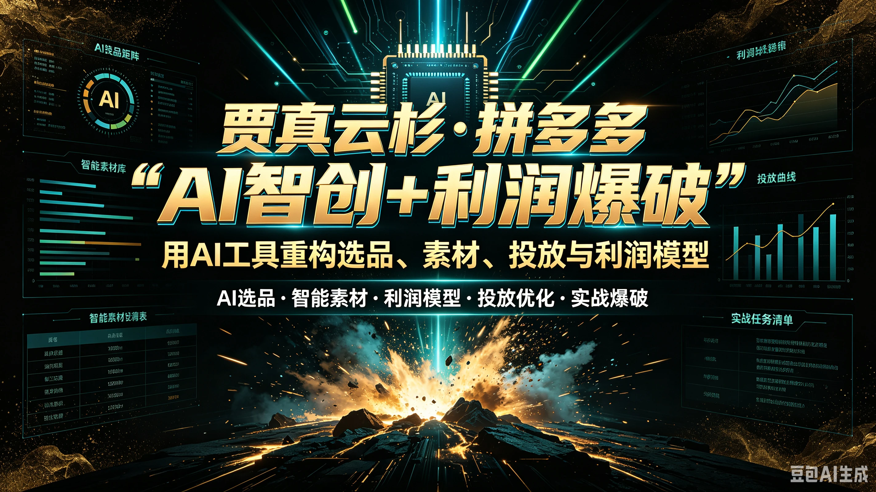 【精】Guho贾真云杉·拼多多“AI智创+利润爆破”用AI工具重构选品、素材、投放与利润模型-归山创客