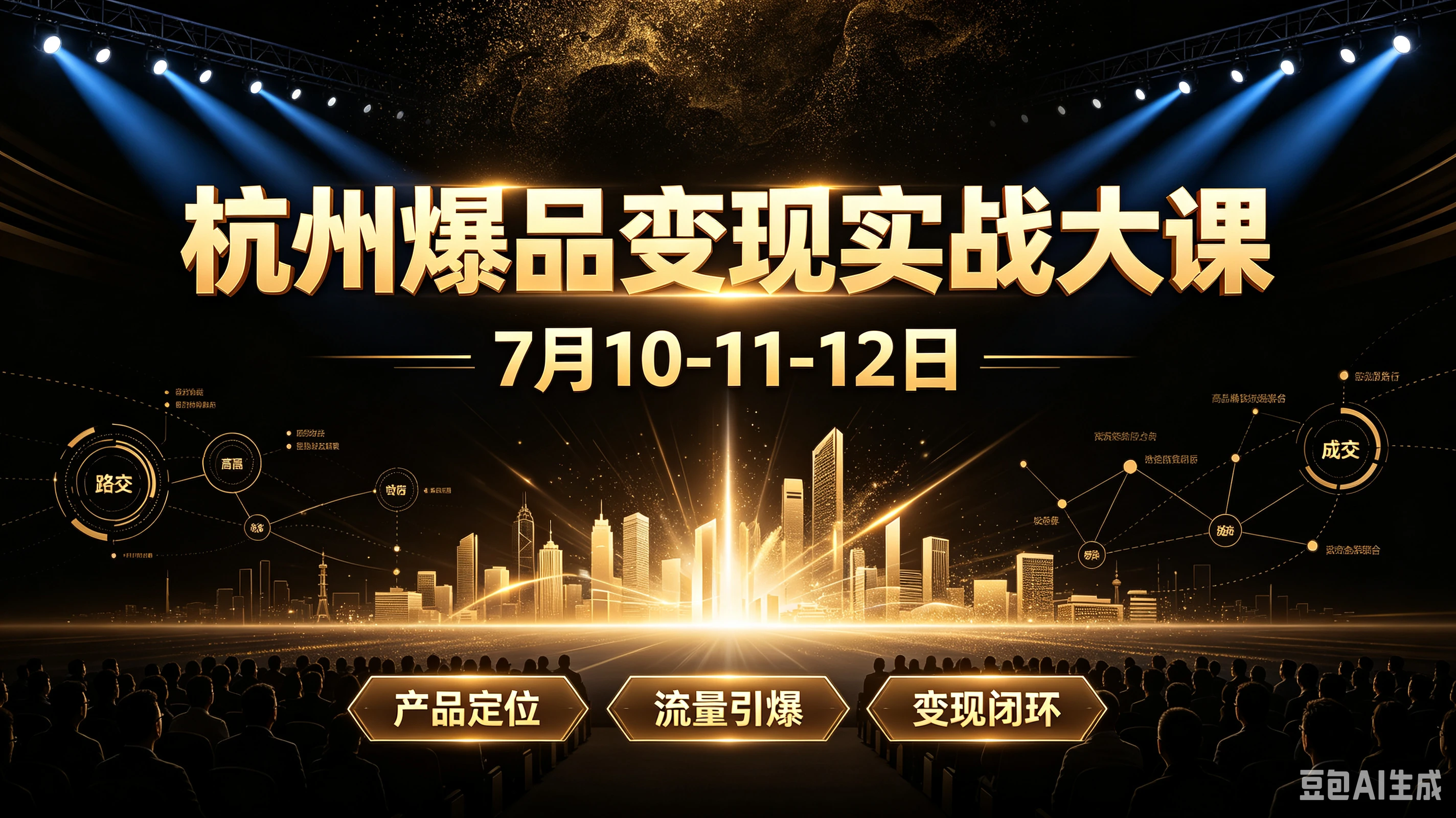 【精】杭州爆品变现实战大课,7月10-11-12日,产品定位、流量引爆、变现闭环-归山创客