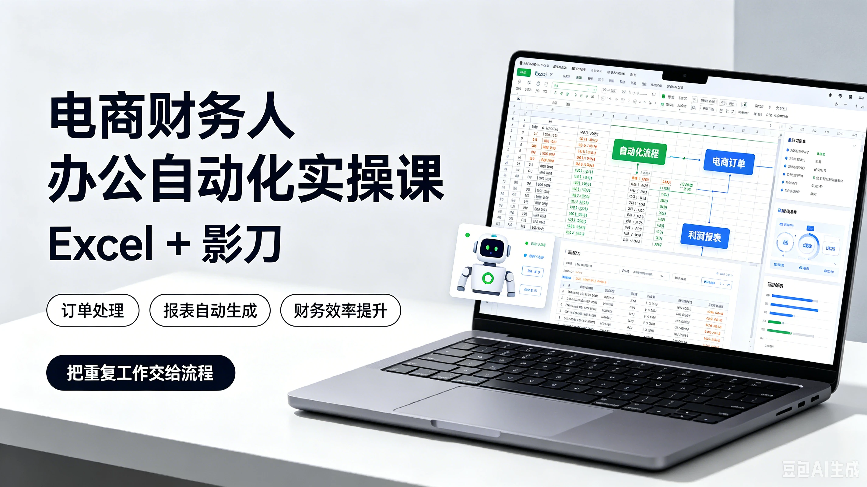 【精】电商财务人办公自动化实操课 excel+影刀-电商财务-归山创客