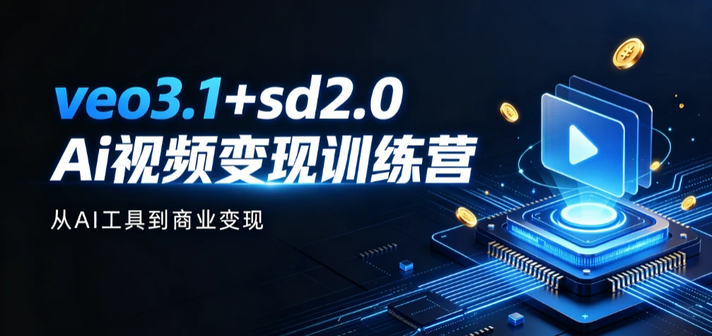【精】veo3.1+sd2.0Ai视频变现训练营，从AI工具到商业变现-归山创客