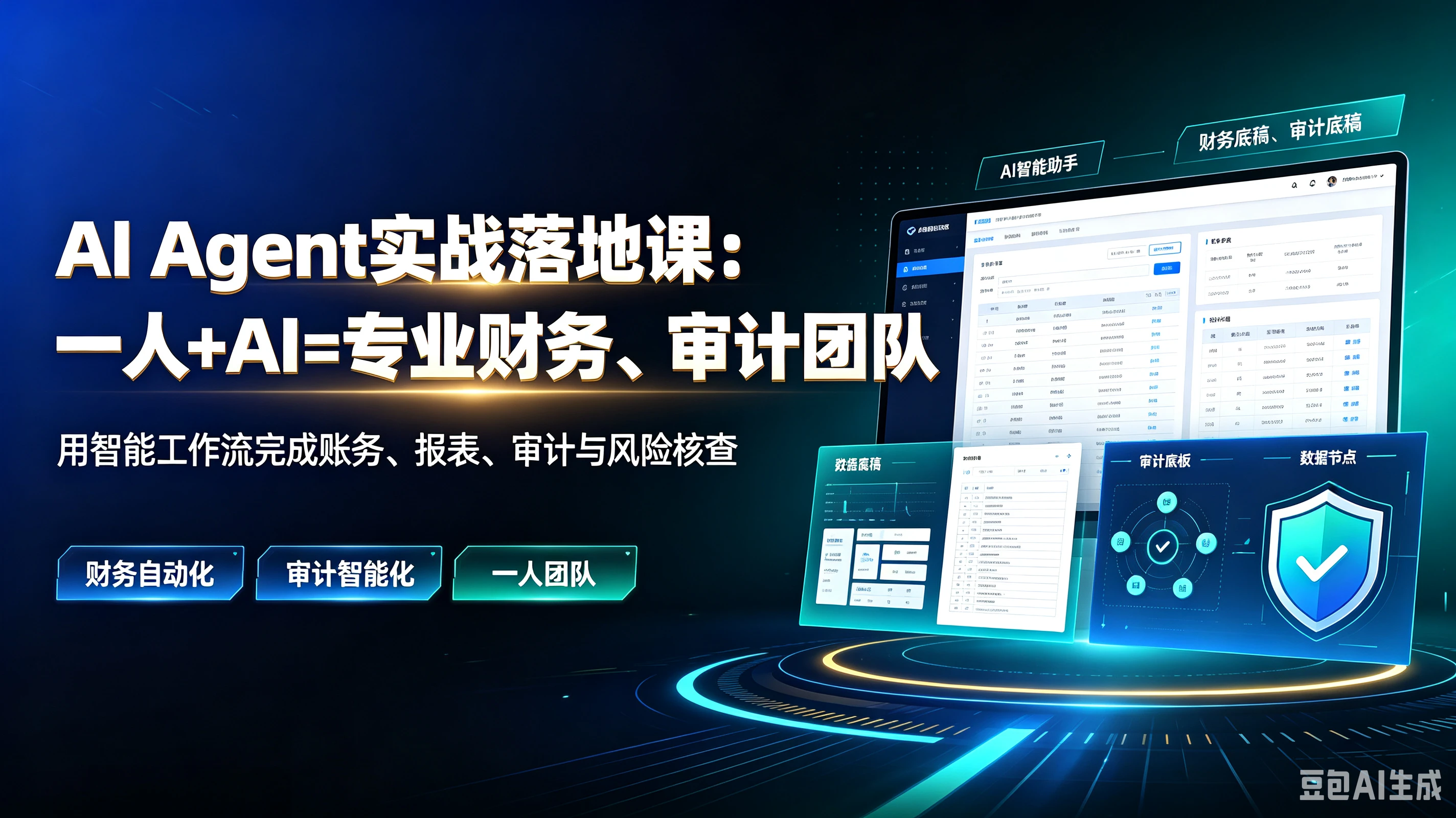 【精】AlAgent实战落地课：一人+AI=专业财务、审计团队用智能工作流完成账务、报表、审计与风险核，财务自动化、审计智能化、一人团队-归山创客