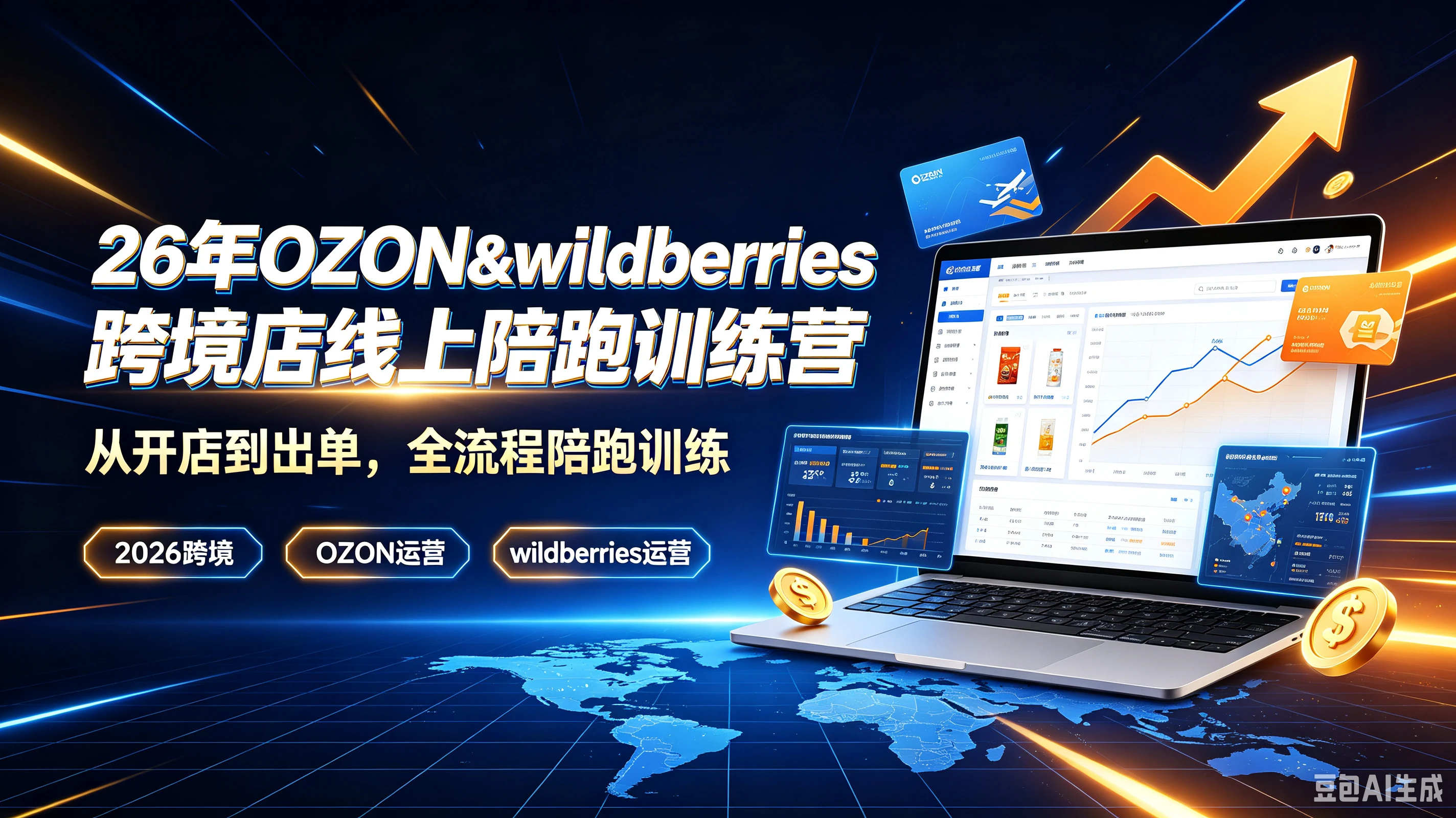 【精】26年OZON&wildberries跨境店线上陪跑训练营,从开店到出单,全流程陪跑训练,2026跨境、OZON运营、wildberries运营-归山创客