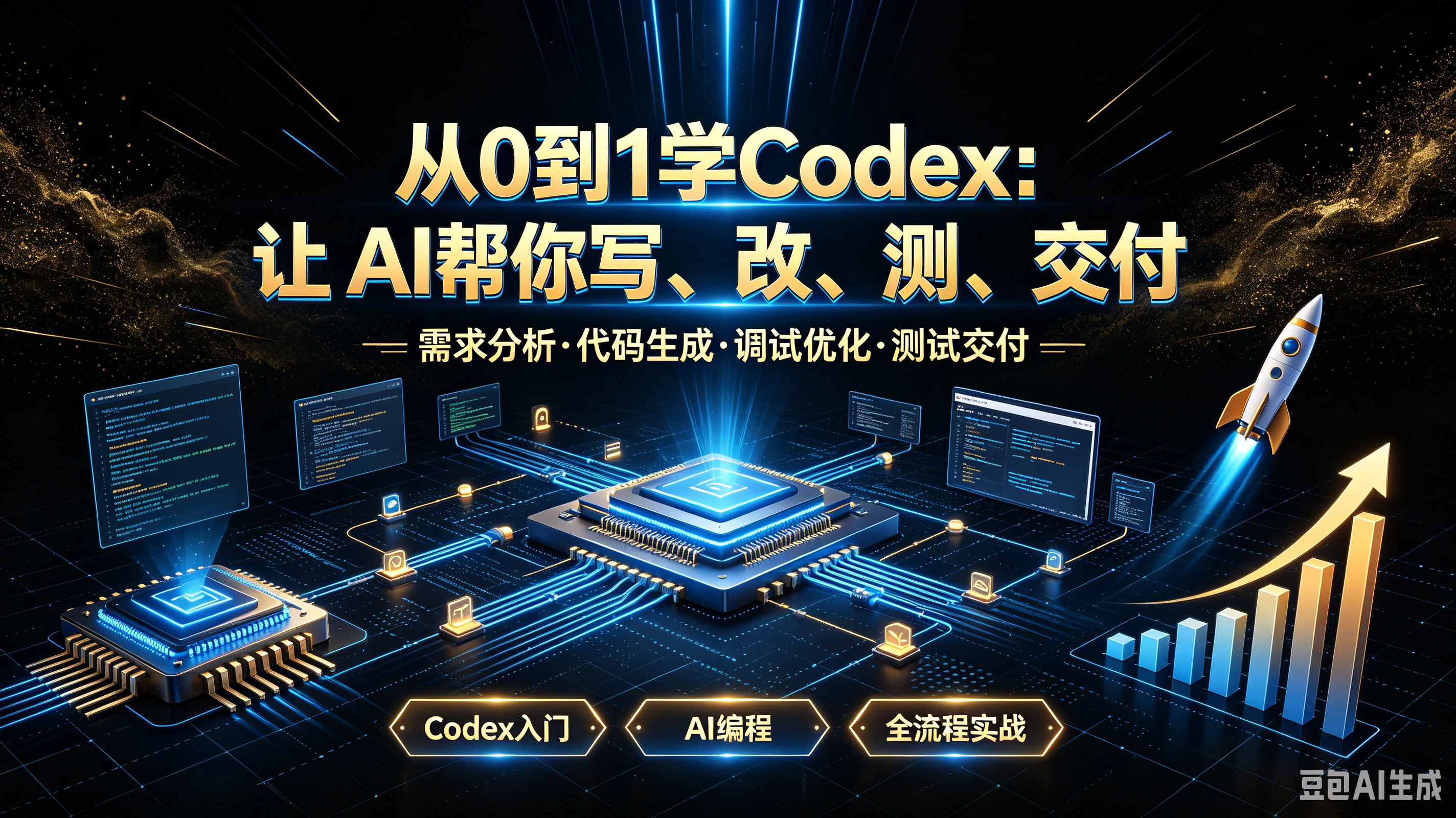 【精】从O到1学Codex:上AI帮你写、改、测、交付，需求分析·代码生成·调试优化·测试交付一Codex入门、AI编程、全流程实战-归山创客