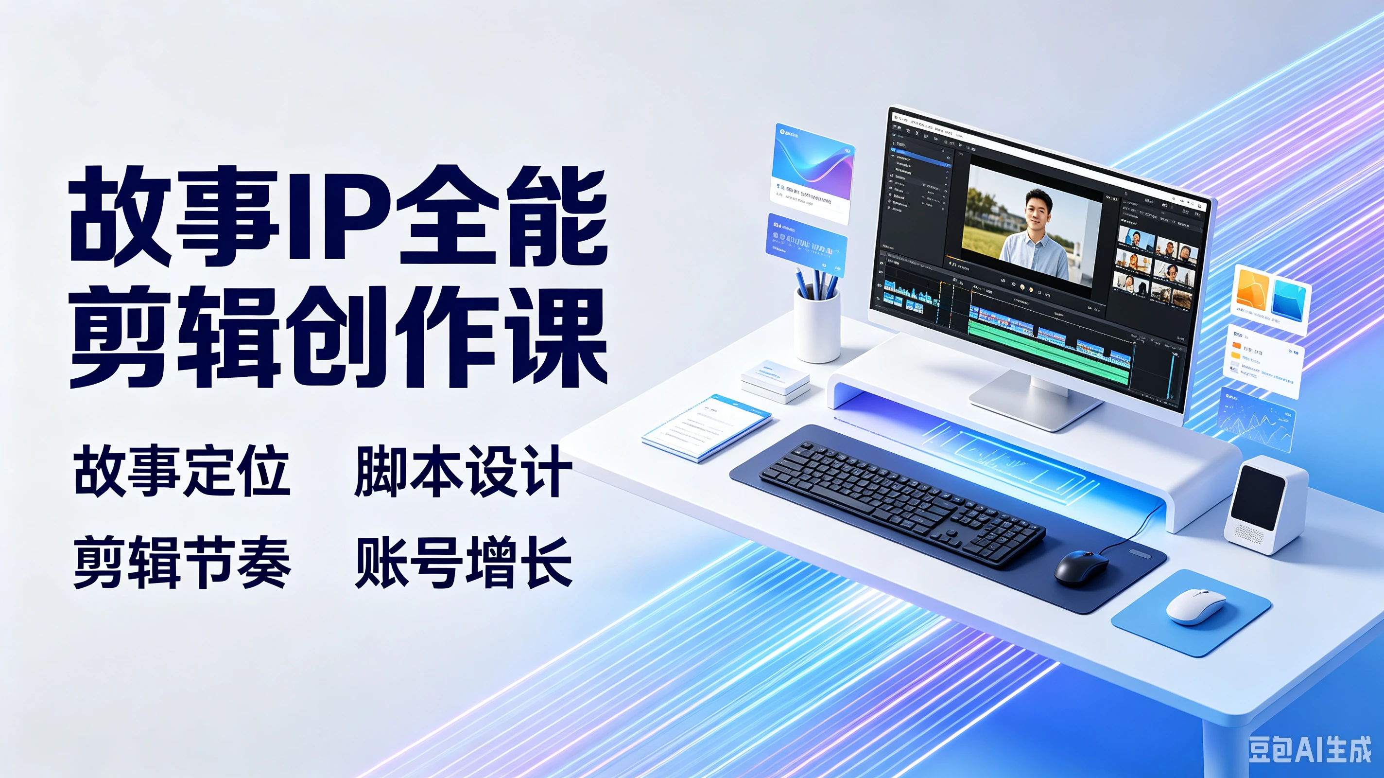 【精】故事IP全能剪辑创作课，故事定位、脚本设计、剪辑节奏、账号增长-归山创客