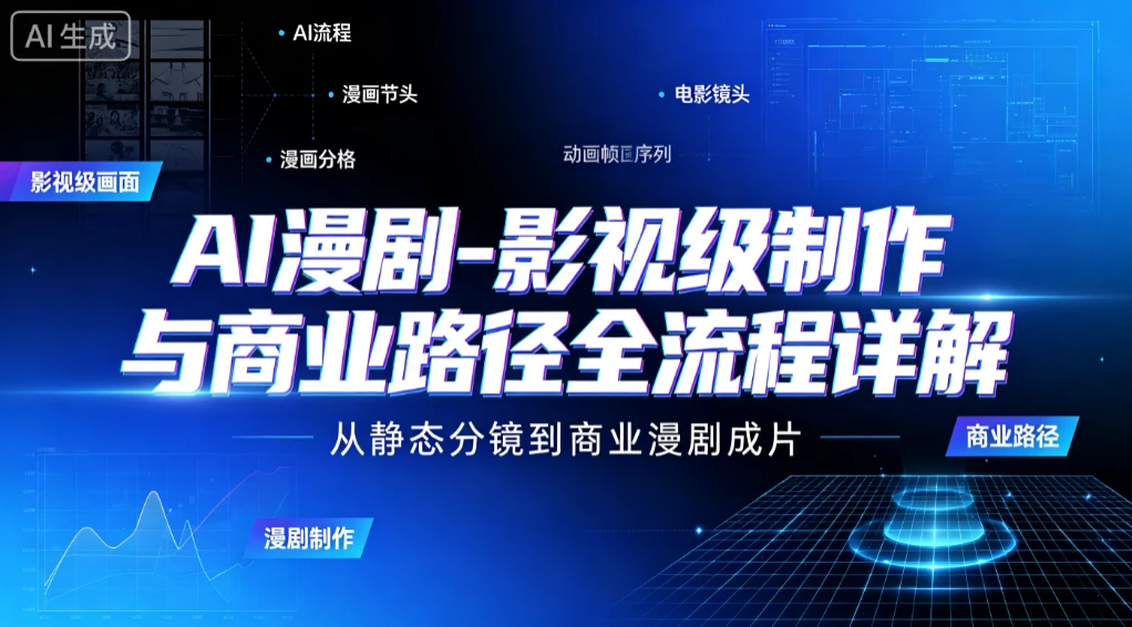 【精】AI 漫剧-影视级制作与商业路径全流程详解,从静态分镜到商业漫剧成片-归山创客