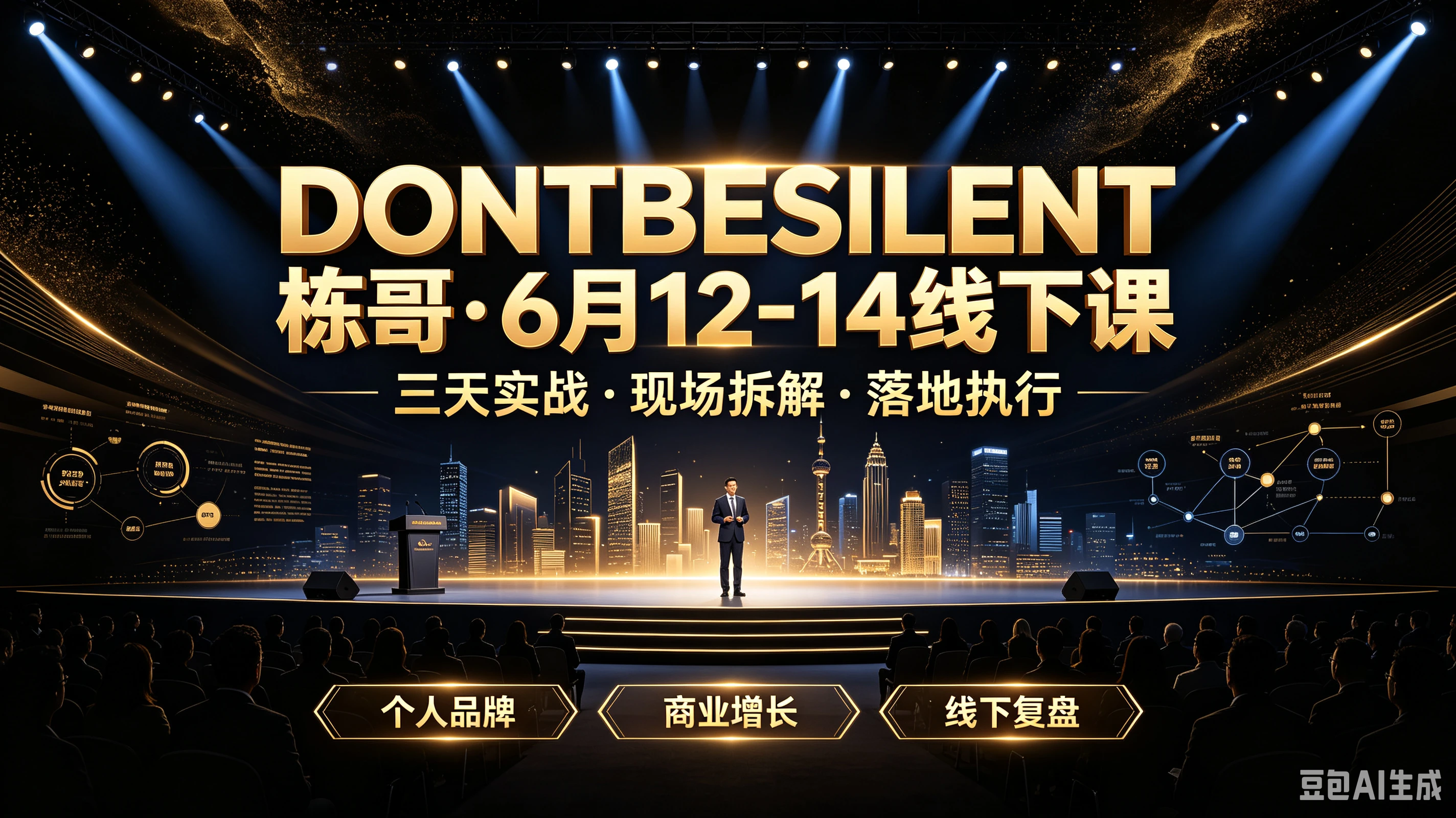 【精】DONTBESILENT栋哥·6月12-14线下课三天实战·现场拆解·落地执行，个人品牌、商业增长、线下复盘-归山创客