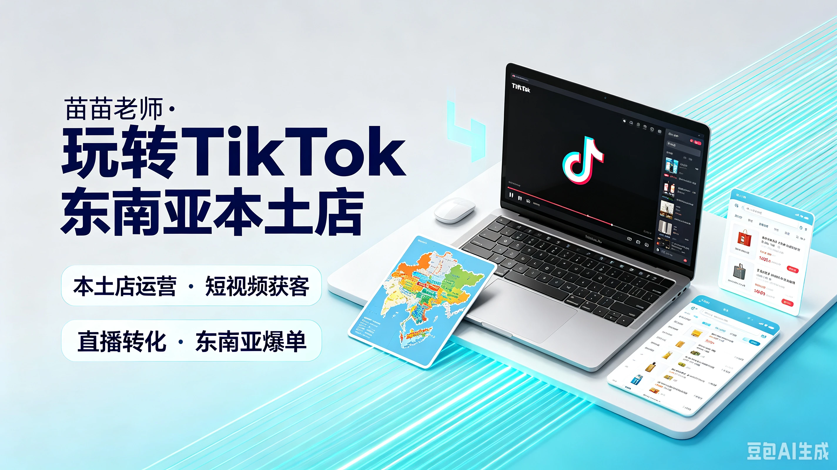 【精】苗苗老师·玩转TikTok东南亚本土店,本土店运营·短视频获客、直播转化·东南亚爆单-归山创客