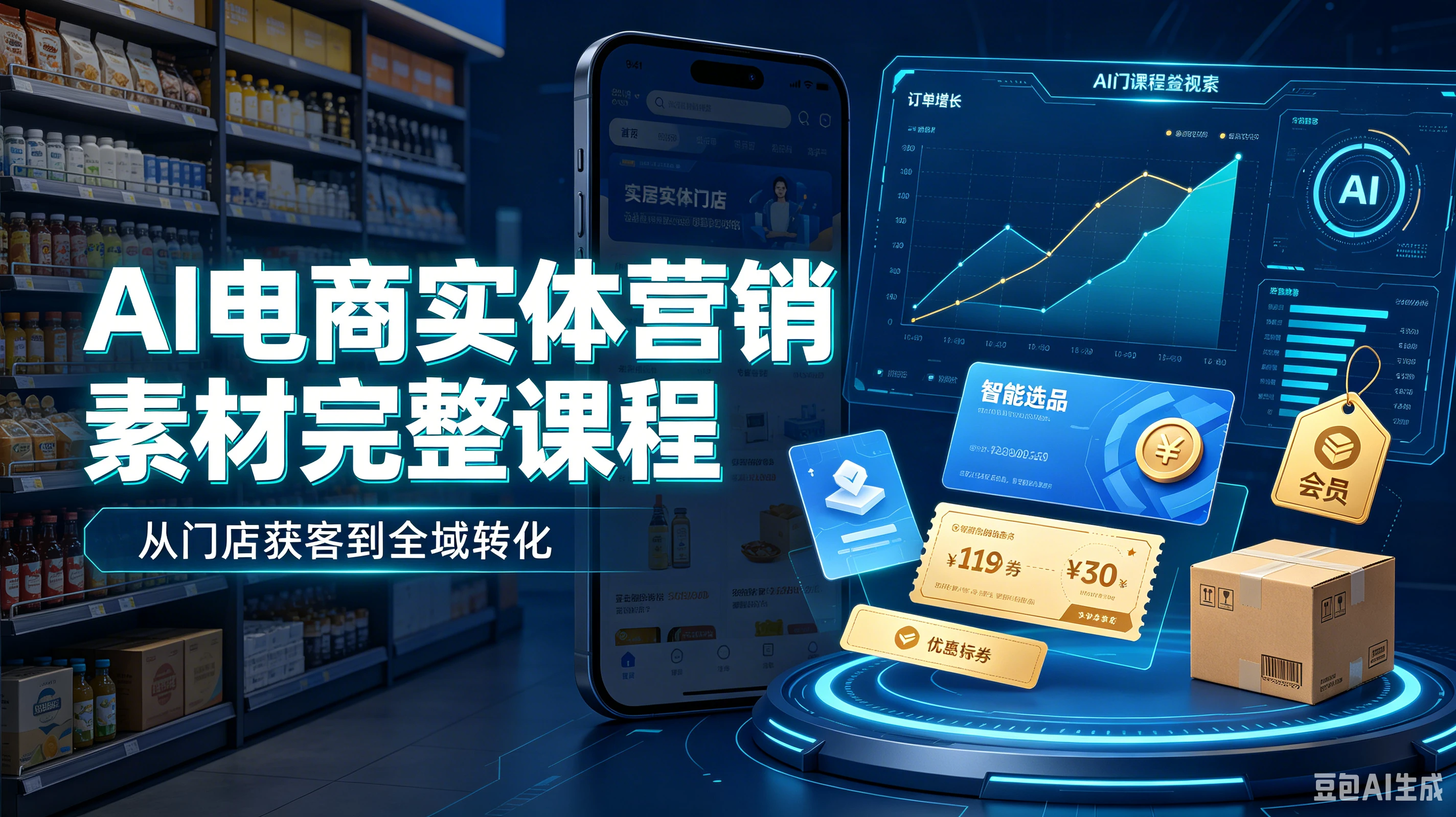 【精】AI电商实体营销素材完整课程，从门店获客到全域转化-归山创客