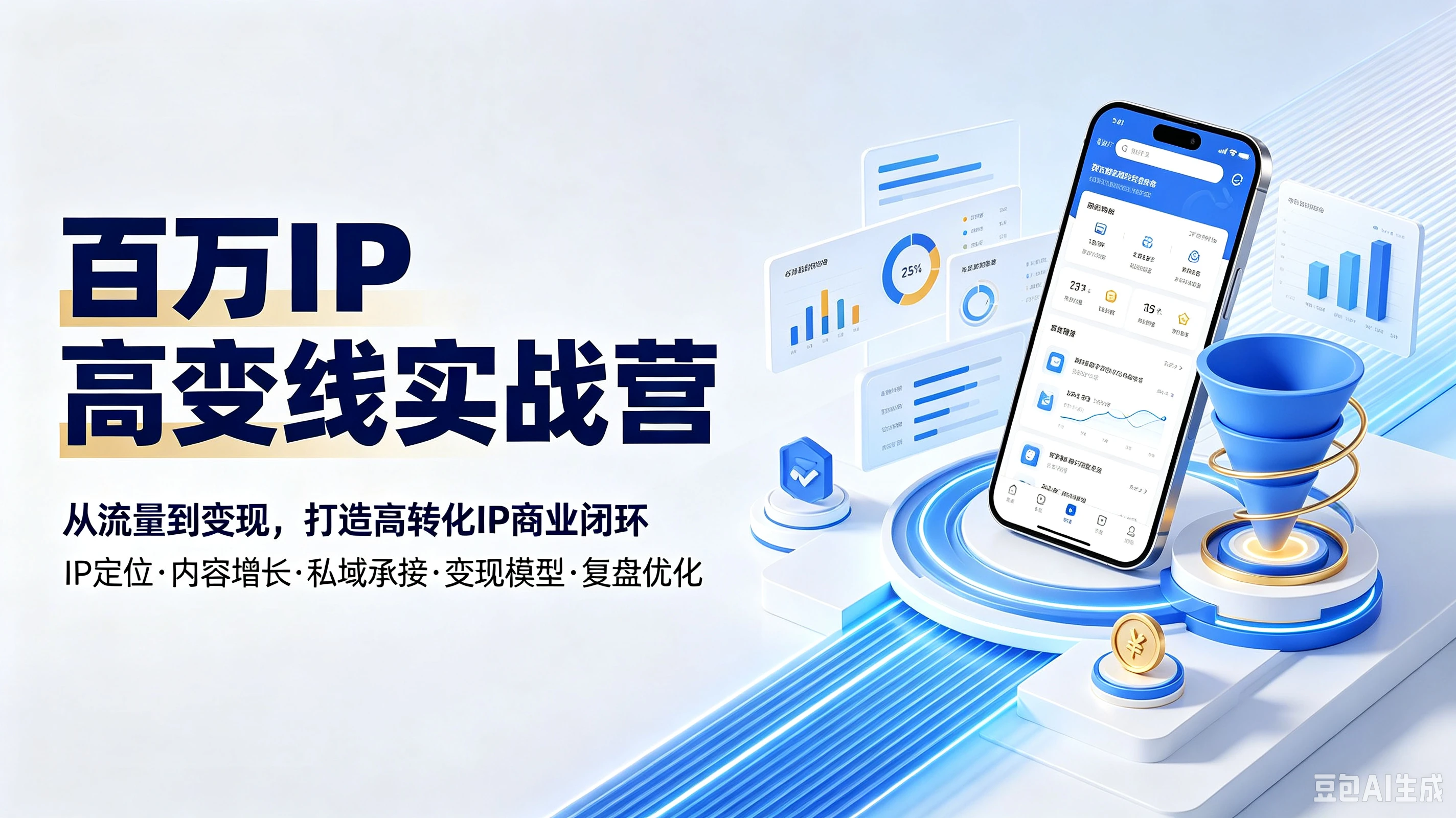 【精】百万IP高变线实战营从流量到变现，打造高转化IP商业闭环IP定位·内容增长·私域承接·变现模型·复盘优化-归山创客