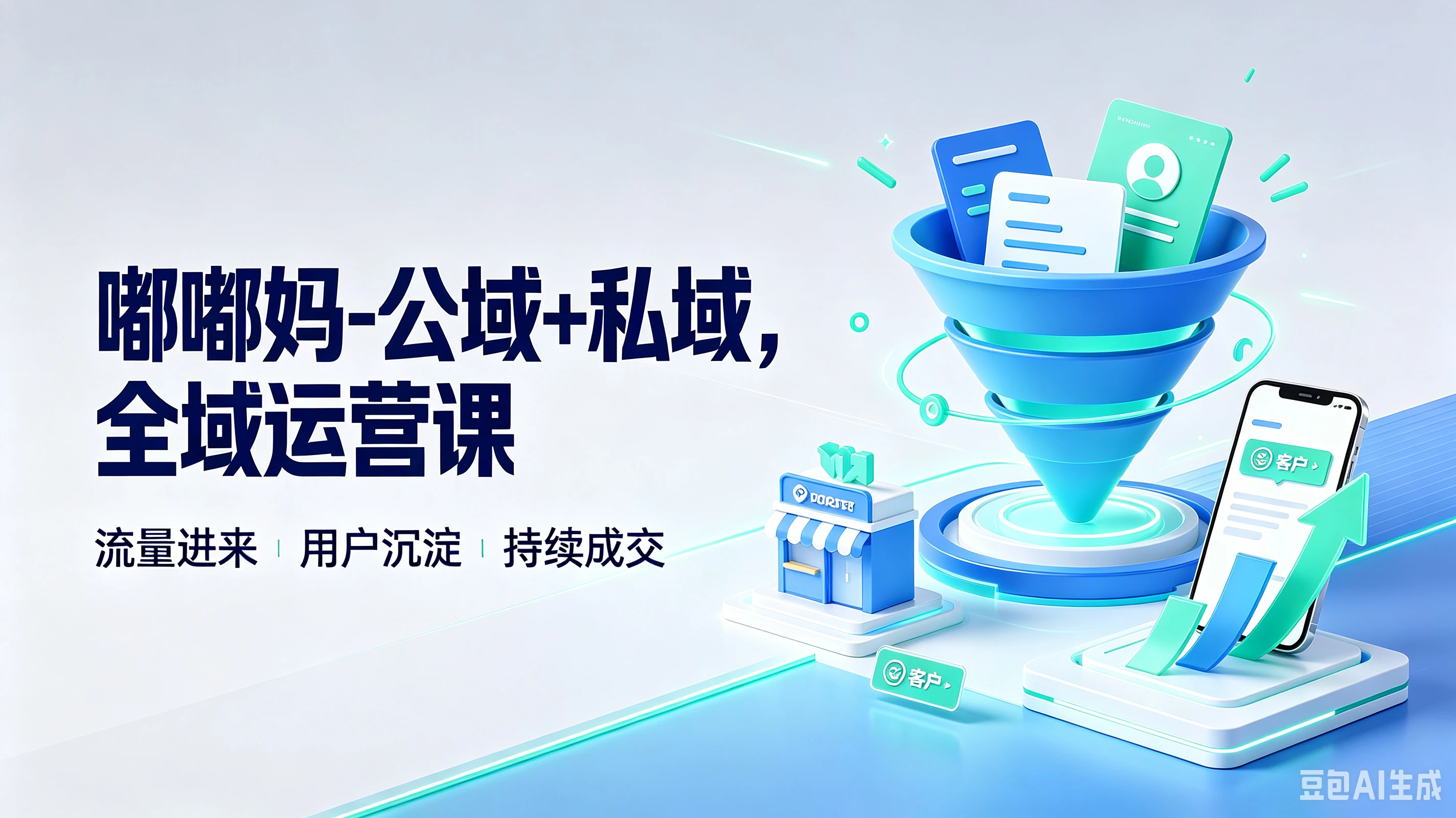 【精】嘟嘟妈-公域+私域,全域运营课,流量进来、用户沉淀,持续成交-归山创客
