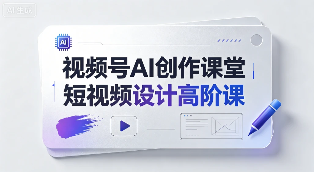 【精】视频号AI创作课堂，短视频设计高阶课,零拍摄零剪辑零出镜，从IP定位、AI成片到剪辑运维-归山创客