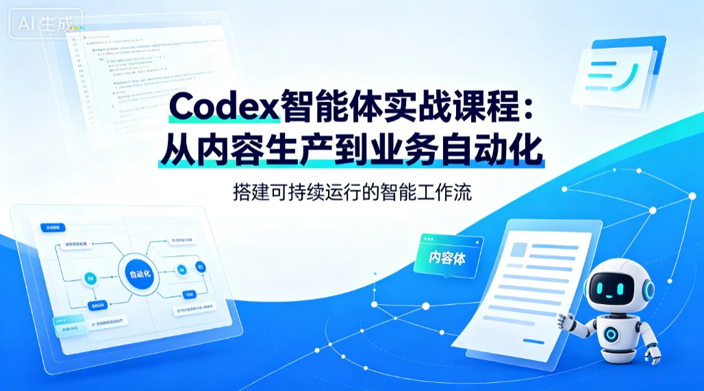 【精】Codex智能体实战课程：从内容生产到业务自动化，搭建可持续运行的智能工作流-归山创客