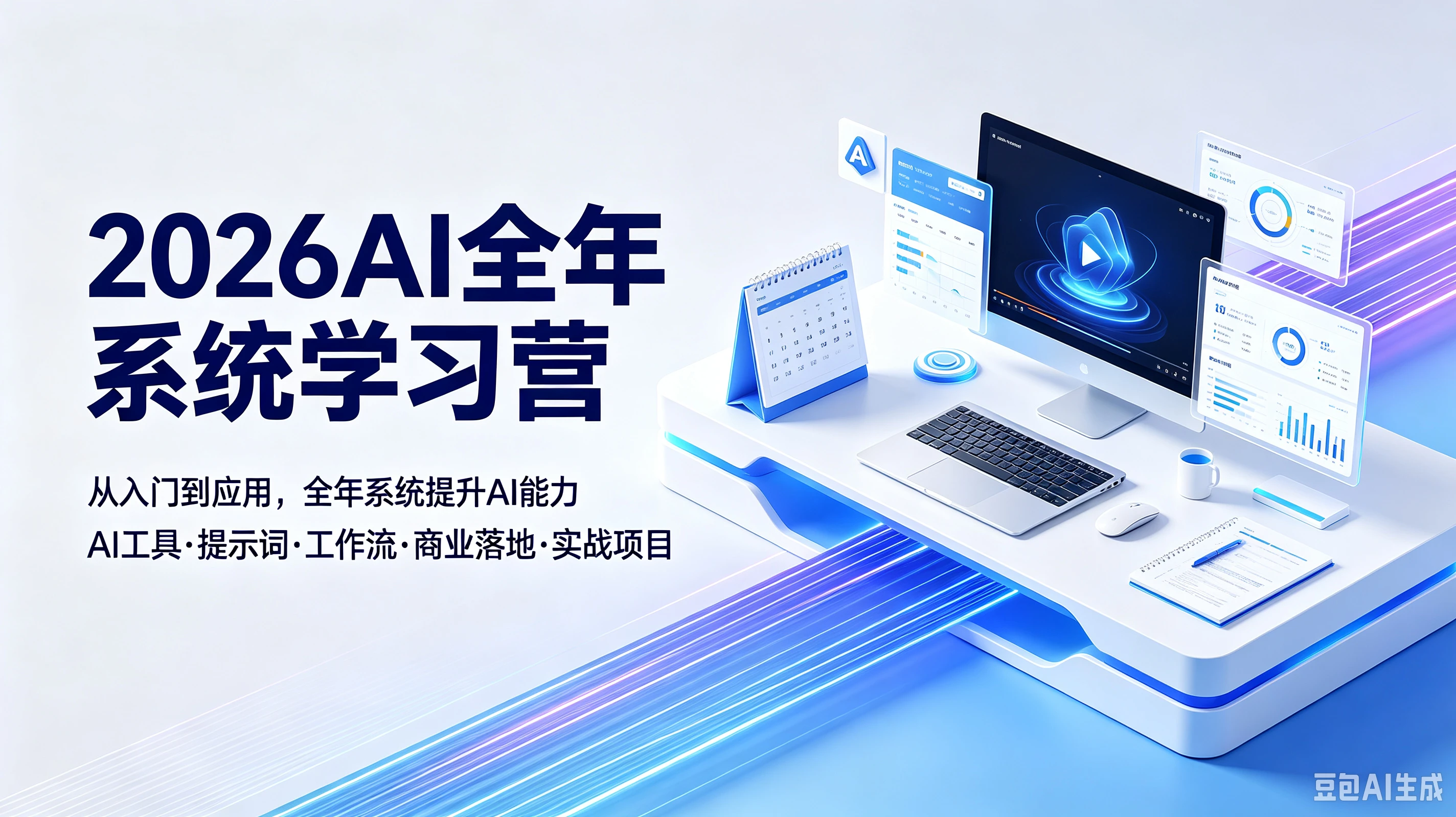 【精】2026AI全年系统学习营从入门到应用，全年系统提升AI能力AI工具·提示词·工作流·商业落地·实战项目-归山创客