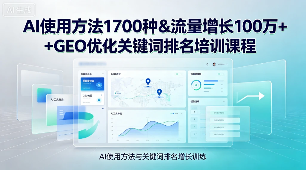 【精】Ai使用方法1700种&流量增长100万+GEO优化关键词排名培训课程-归山创客