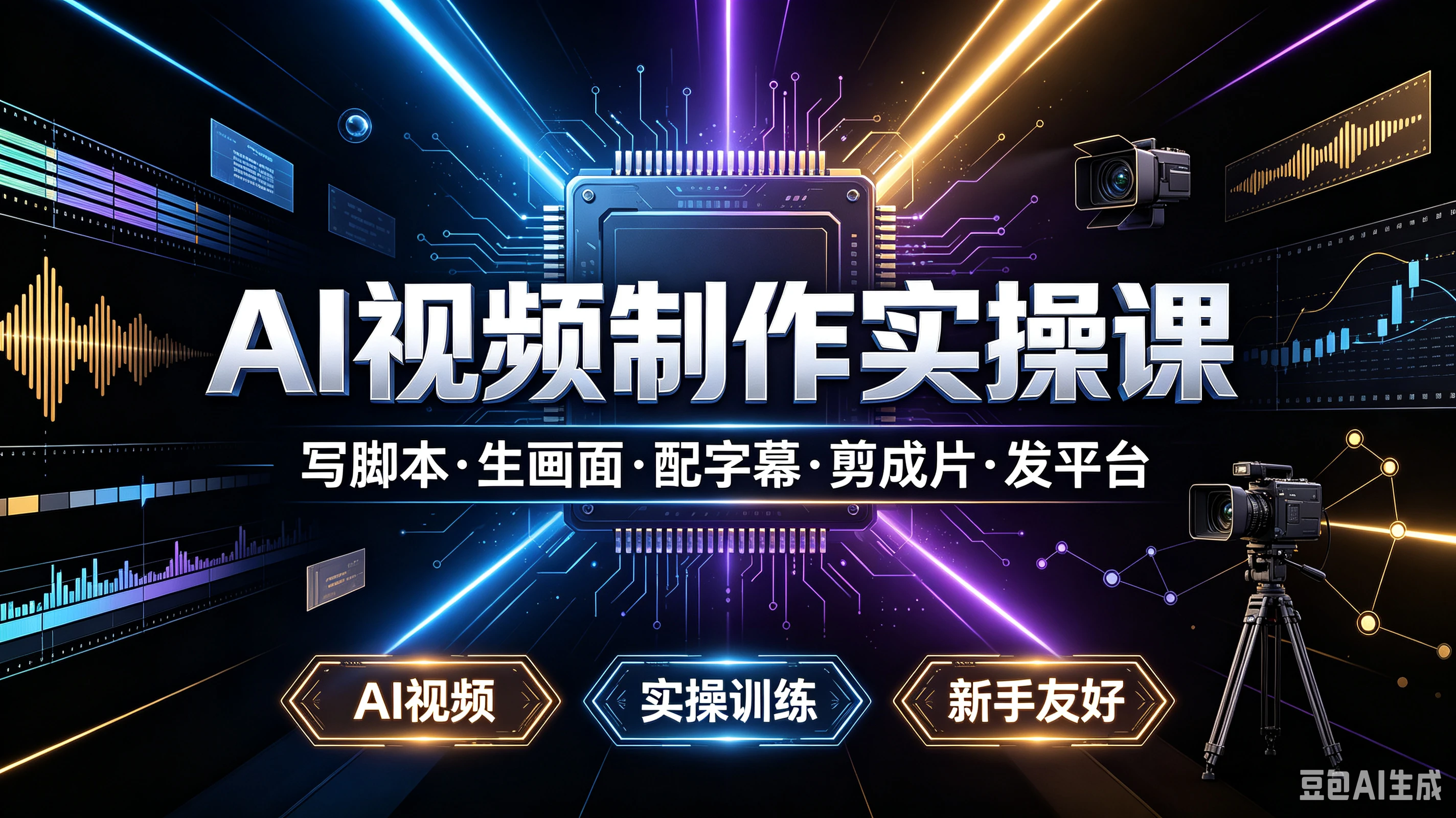 【精】AI视频制作实操课写脚本·生画面·配字幕·剪成片·发平台，AI视频、实操训练、新手友好-归山创客