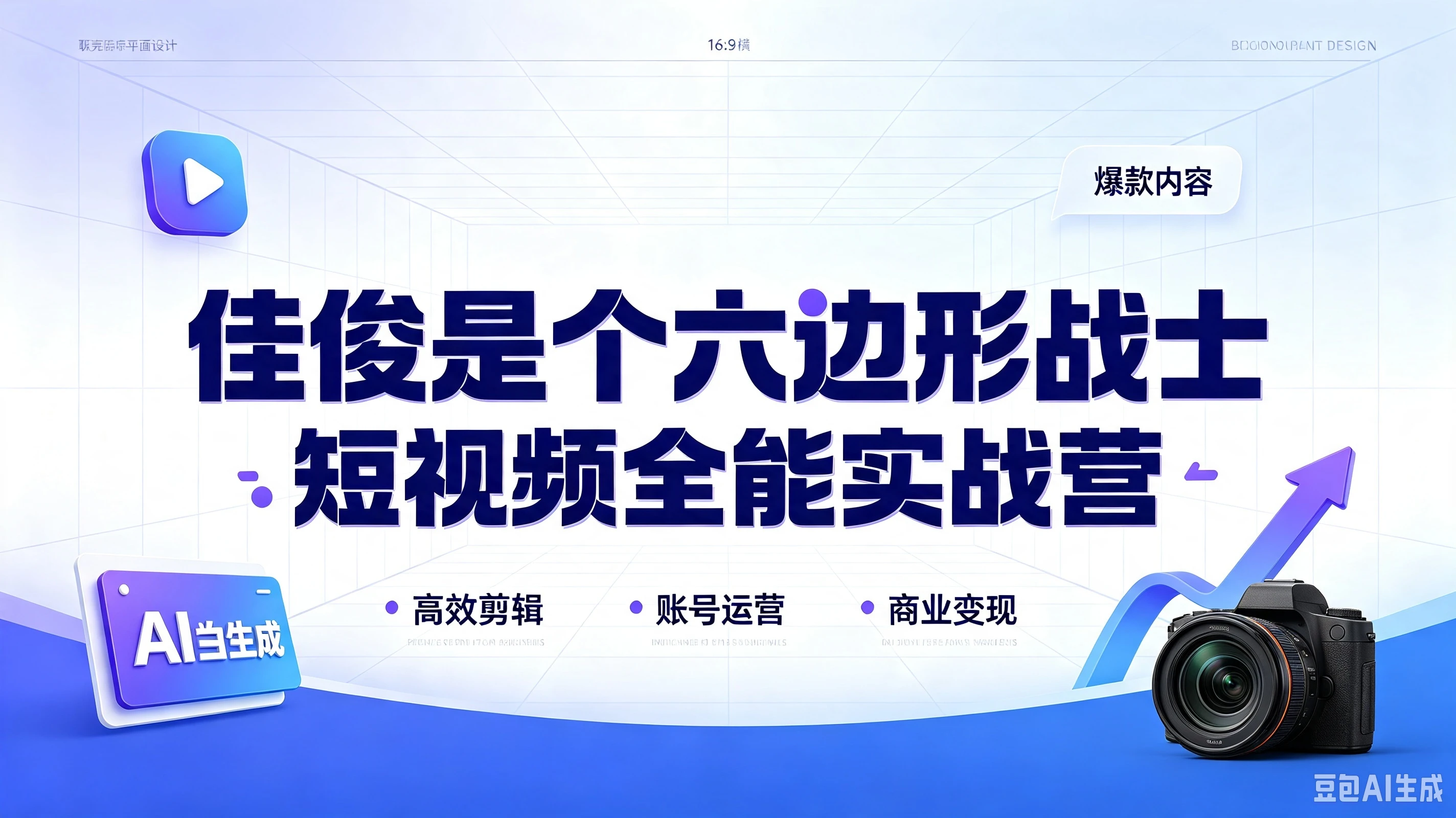 【精】佳俊是个六边形战士·短视频全能实战营，高效剪辑、账号运营、商业变现-归山创客