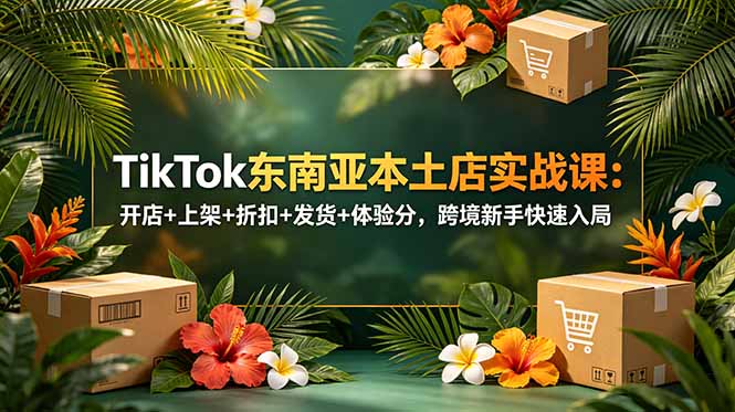 【精】TikTok东南亚本土店实战课：开店+上架+折扣+发货+体验分，跨境新手快速入局-归山创客