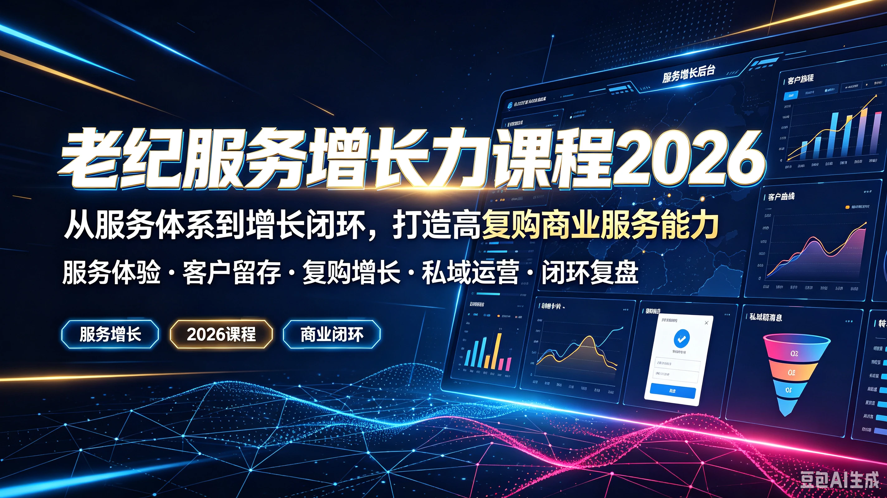 【精】老纪服务增长力课程2026，从服务体系到增长闭环，打造高复购商业服务能力，服务体验、客户留存、复购增长、私域运营、闭环复盘-归山创客