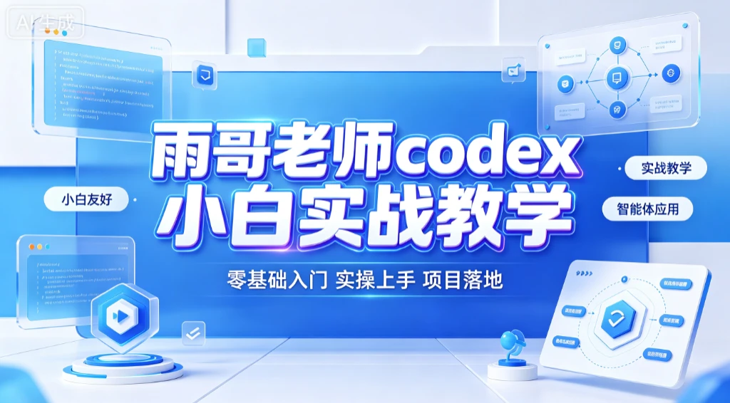 【精】雨哥老师codex小白实战教学，零基础入门实操上手、项目落地-归山创客