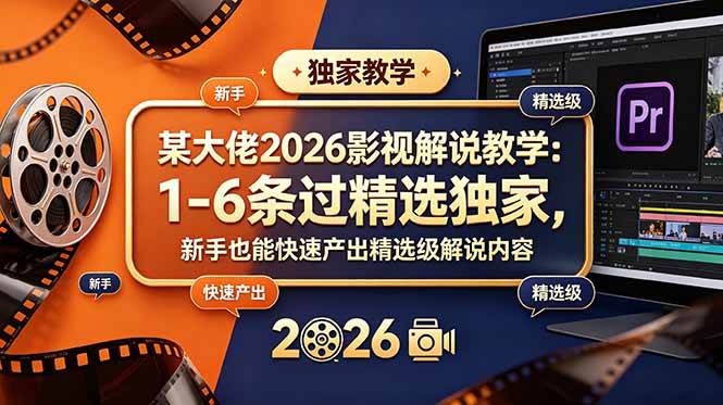 （18946期）某大佬2026影视解说教学：1-6条过精选独家，新手也能快速产出精选级解说内容-归山创客