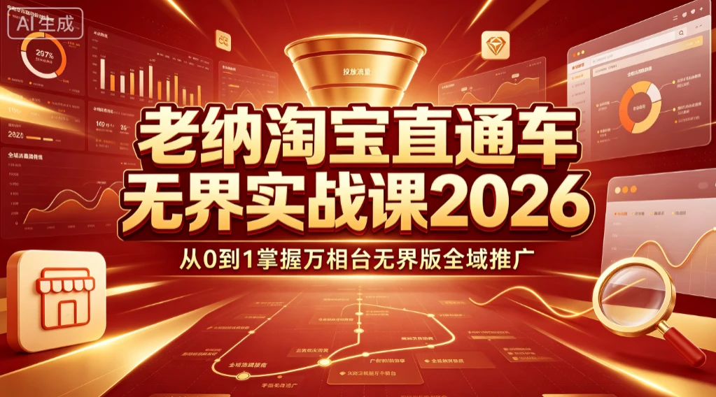 【精】老纳淘宝直通车无界实战课2026:从0到1掌握万相台无界版全域推广-归山创客