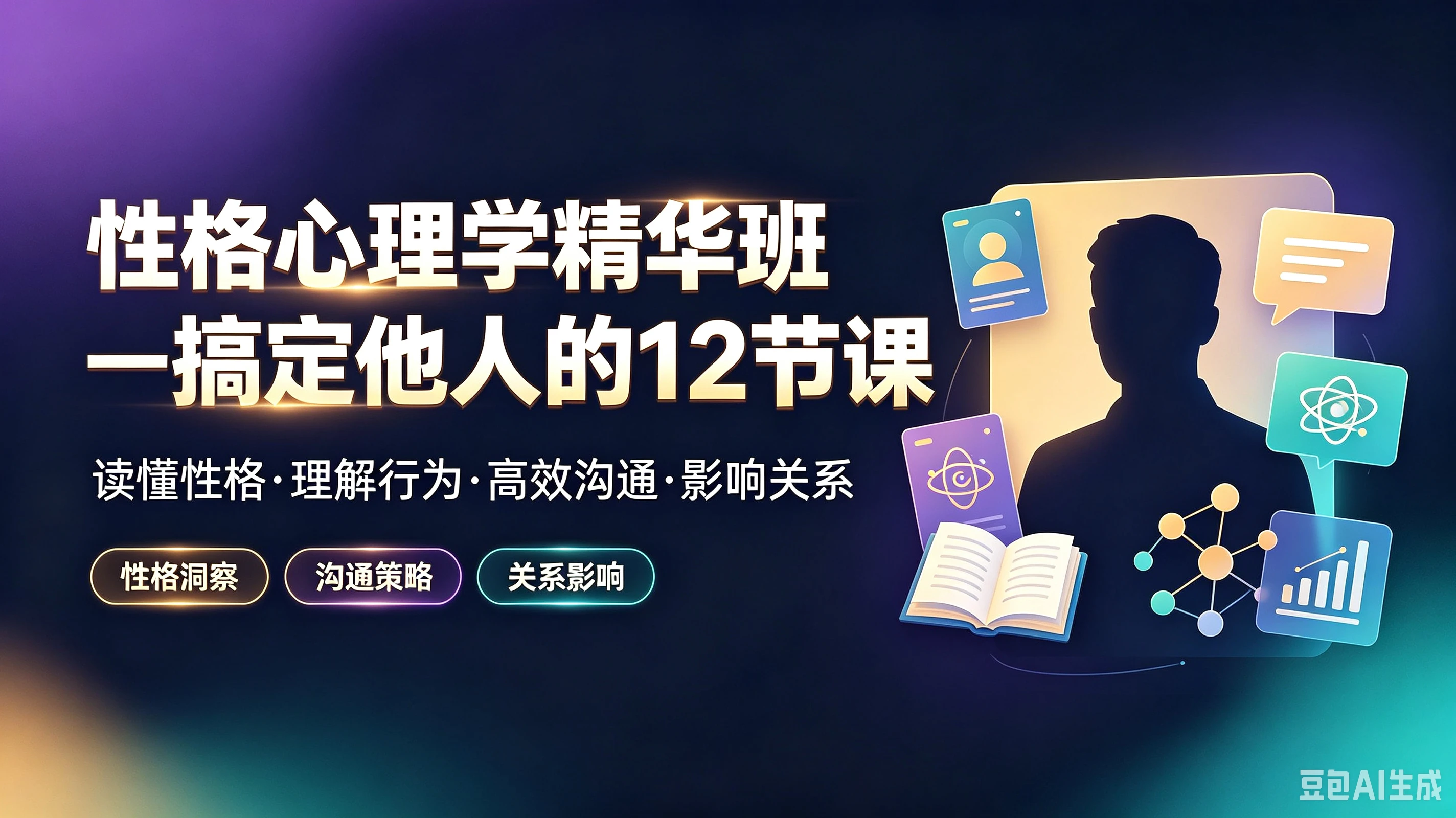 【精】性格心理学精华班一搞定他人的12节课，读懂性格·理解行为·高效沟通·影响关系，性格洞察、沟通策略、关系影响-归山创客
