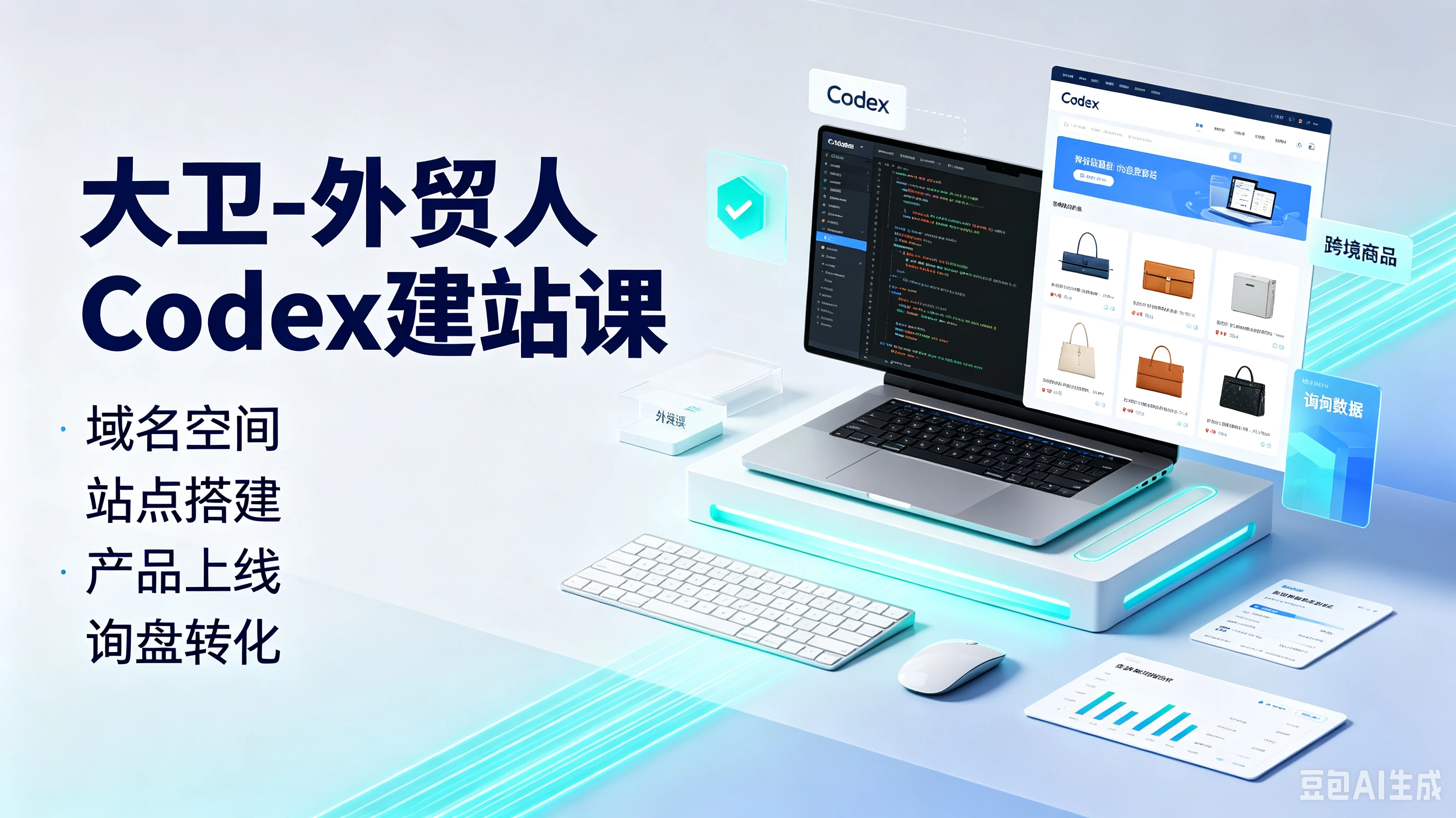 【精】大卫-外贸人Codex建站课,域名空间、站点撘建、产品上线、询盘转化-归山创客