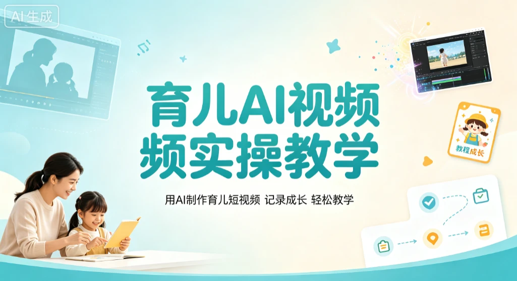 【精】育儿AI视频实操教学，用AI制作育儿短视频，记录成长轻松教学-归山创客
