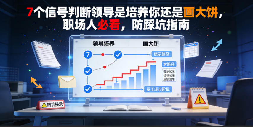 付费文章：7个信号判断领导是培养你还是画大饼，职场人必看，防踩坑指南-归山创客