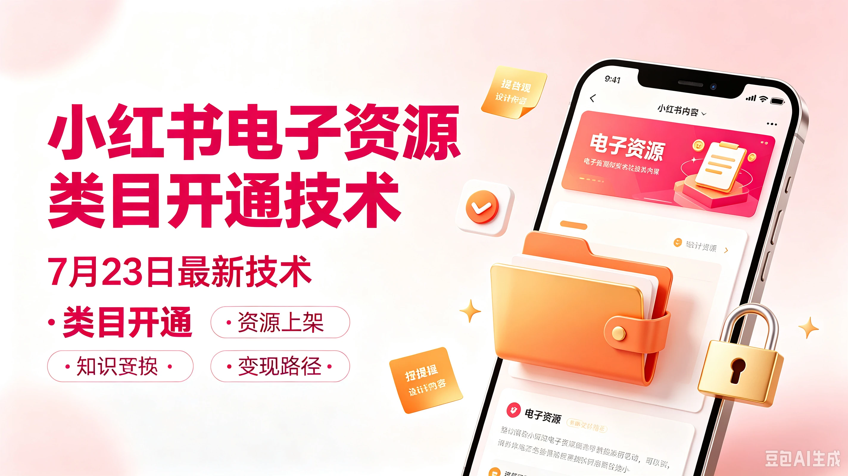 小红书电子资源类目开通技术，7月23日最新技术·类目开通·资源上架·知识换·变现路径-归山创客