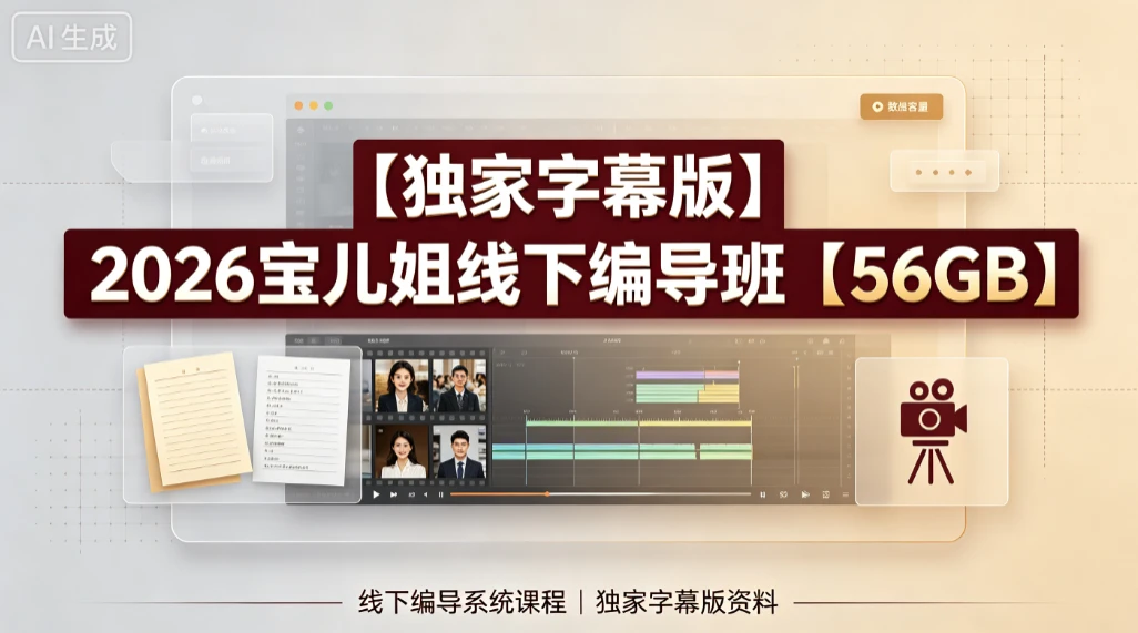 【精】2026宝儿姐线下编导班，线下编导系统课程，独家字幕版资料-归山创客