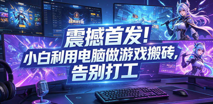 震撼首发！小白利用电脑做游戏搬砖，告别打工【揭秘】-归山创客