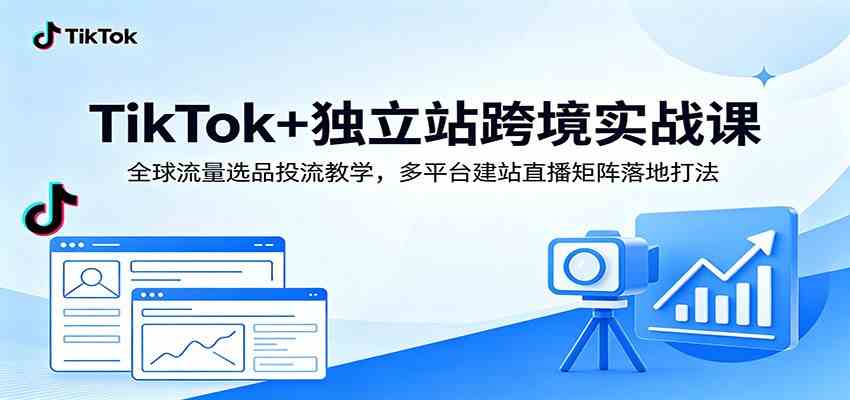 TikTok+独立站跨境实战课：全球流量选品投流教学，多平台建站直播矩阵落地打法-归山创客