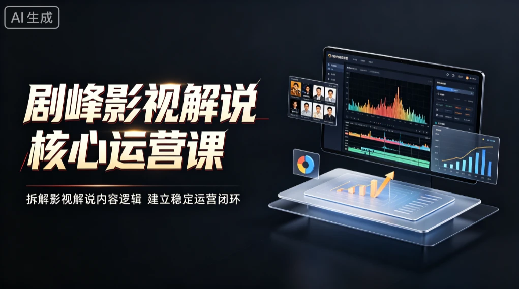 【精】剧峰影视解说核心运营课，拆解影视解说内容逻辑，建立稳定运营闭环-归山创客