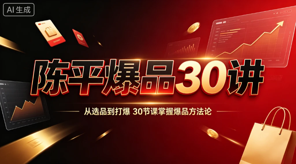 【精】陈平爆品30讲，从选品到打爆，30节课掌握爆品方法论-归山创客