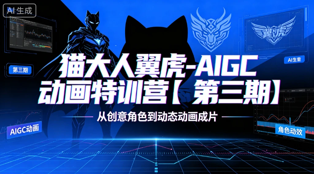 【精】猫大人翼虎-AIGC动画特训营【第三期】从创意角色到动态动画成片-归山创客