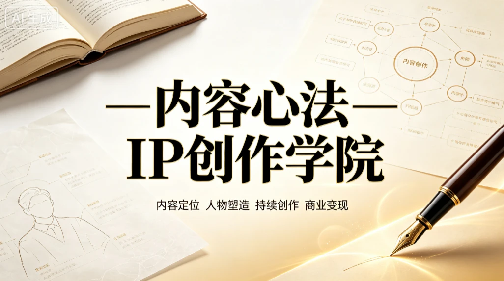 【精】内容心法—IP创作学院，内容定位、人物塑造、持续创作、商业变现-归山创客