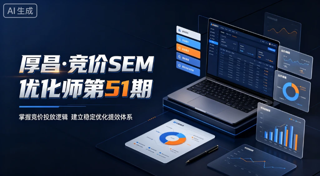 【精】厚昌·竞价SEM优化师第51期,掌握竞价投放逻辑,建立稳定优化提效体系-归山创客